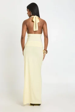 boohoo Jupe Longue Maxi En Tissu Slinky Double Couche Avec Détail Nœud<Femme Jupes|Jupes