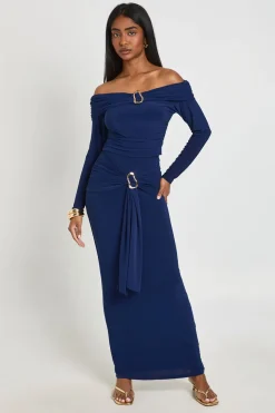 boohoo Jupe Longue Moulante À Taille Froncée Avec Détail De Garniture<Femme Jupes|Jupes