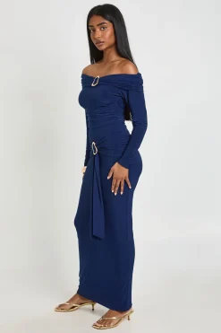 boohoo Jupe Longue Moulante À Taille Froncée Avec Détail De Garniture<Femme Jupes|Jupes