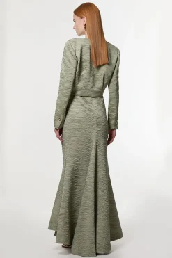 KarenMillen Jupe Longue Plissée En Satin Froissé Coupe Ajustée<Femme Jupes|Jupes