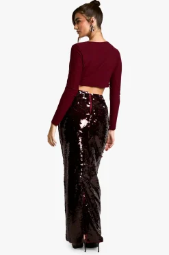 Jupe longue premium à paillettes