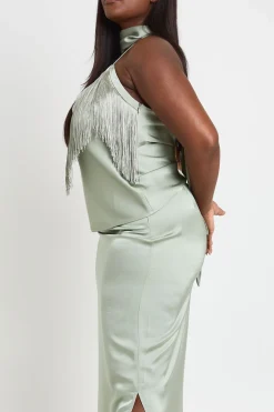 Jupe Longue Satinée Grande Taille