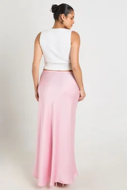 boohoo Jupe Longue Satinée Grande Taille Avec Cordon De Serrage<Femme Jupes|Jupes