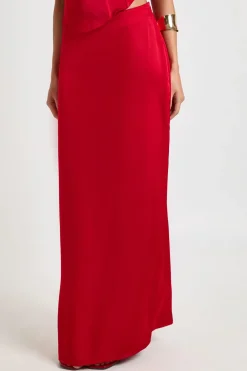 boohoo Jupe Longue Sirène en Satin<Femme Satin Et Dentelle|Tops