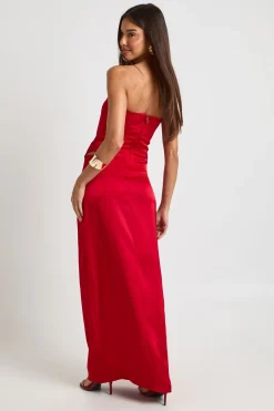 boohoo Jupe Longue Sirène en Satin<Femme Satin Et Dentelle|Tops