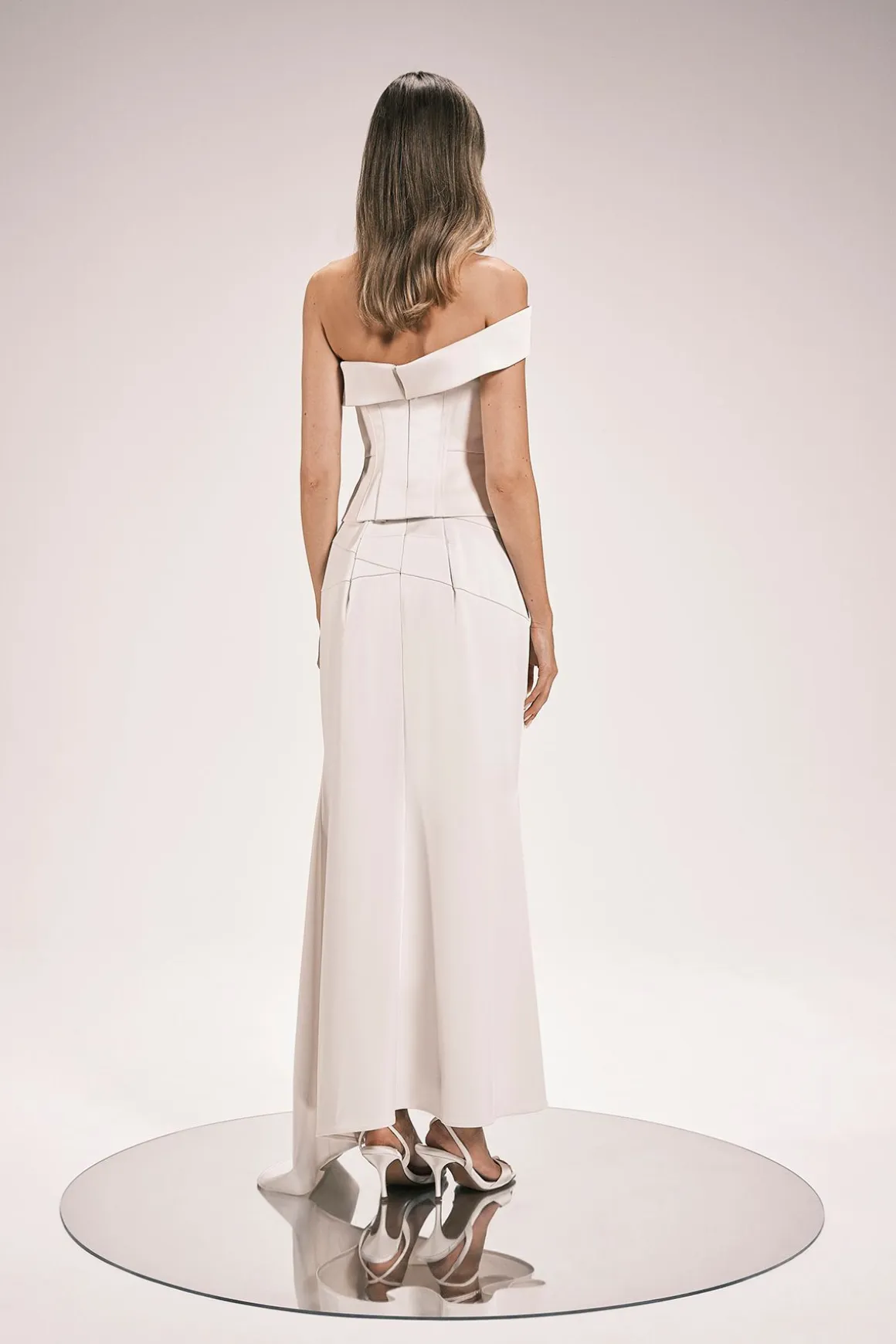 Jupe Longue Sirène En Satin Drapé Ajusté Petite