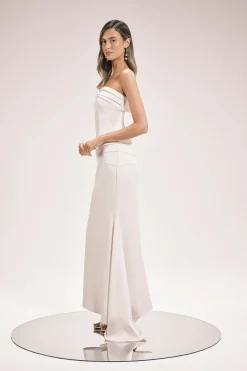 Jupe Longue Sirène En Satin Drapé Ajusté Petite