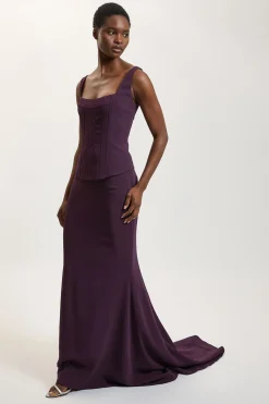 KarenMillen Jupe Longue Sirène En Viscose Compacte<Femme Jupes|Jupes