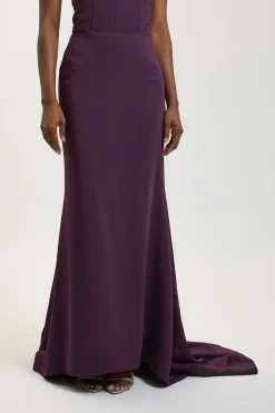 KarenMillen Jupe Longue Sirène En Viscose Compacte<Femme Jupes|Jupes