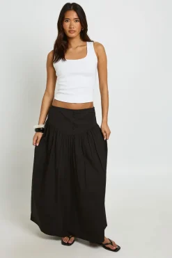 Jupe Longue À Taille Boutonnée