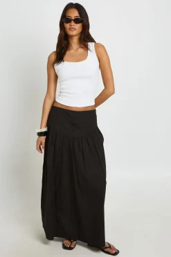 Jupe Longue À Taille Boutonnée