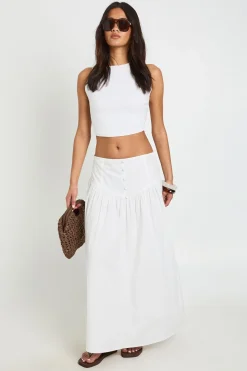 Jupe Longue À Taille Boutonnée