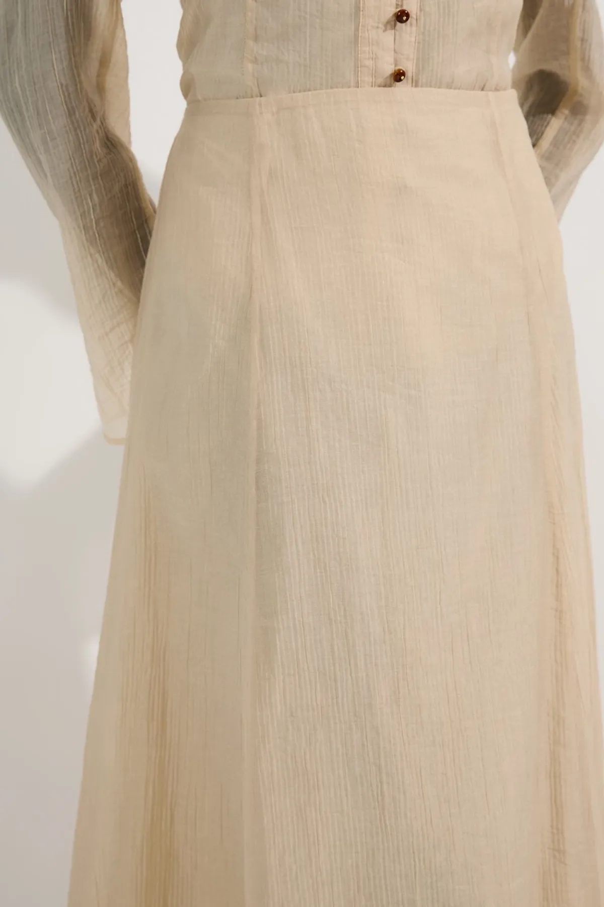 KarenMillen Jupe Longue Tissée en Georgette Froissée<Femme Jupes|Jupes