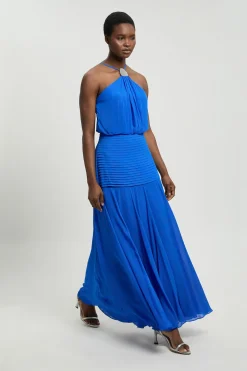 KarenMillen Jupe Longue Tissée En Viscose Georgette À Ourlet Tombant Petite Taille<Femme Jupes|Jupes