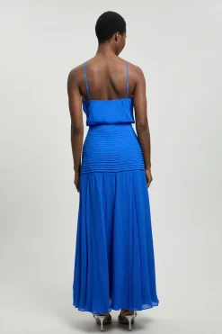 KarenMillen Jupe Longue Tissée En Viscose Georgette À Ourlet Tombant Petite Taille<Femme Jupes|Jupes