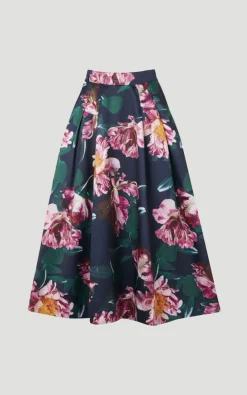 Jupe Longue Tissée à Imprimé Floral Romantique pour Bal