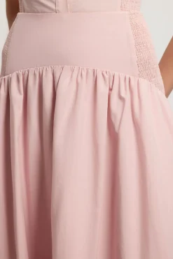 Jupe Longue Tissée À Taille Froncée