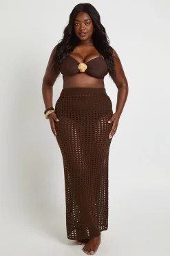 Jupe Longue Tricotée Au Crochet Grande Taille