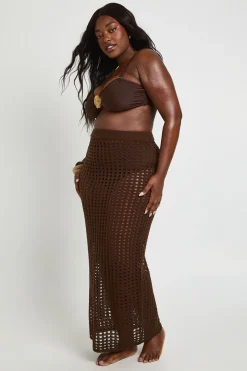 Jupe Longue Tricotée Au Crochet Grande Taille