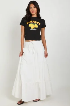 boohoo Jupe Longue À Volants Effet Lin<Femme Jupes|Jupes