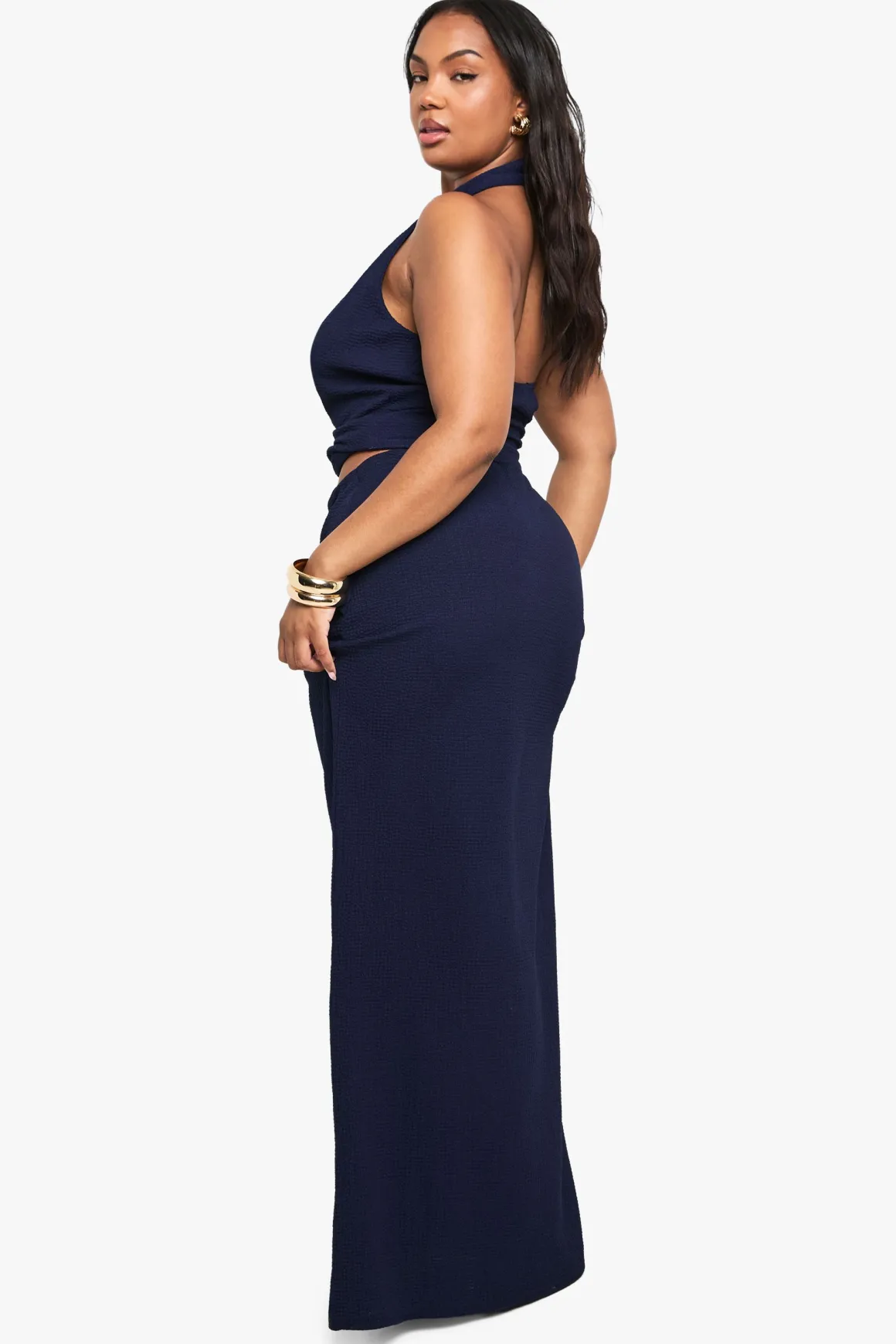 JUPE MAXI AVEC DÉTAILS D'OR