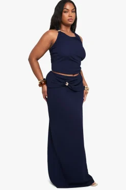 JUPE MAXI AVEC DÉTAILS D'OR