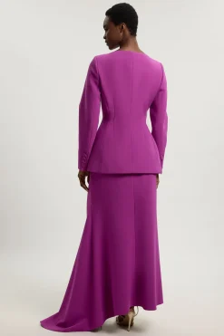 Jupe Maxi À Cascade En Tissu Stretch Compact