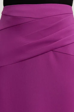 Jupe Maxi À Cascade En Tissu Stretch Compact