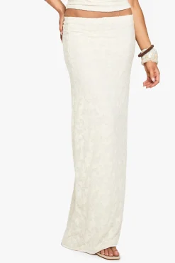 Jupe maxi colonne en jacquard floral