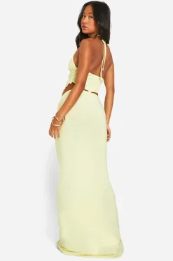 boohoo Jupe maxi colonne à ourlet effet laitue<Femme Jupes|Jupes