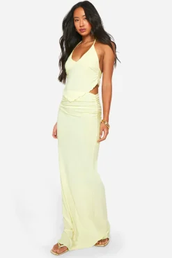 boohoo Jupe maxi colonne à ourlet effet laitue<Femme Jupes|Jupes
