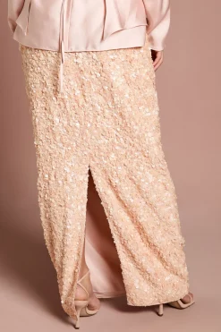 Jupe Maxi Colonne à Paillettes Petite Taille
