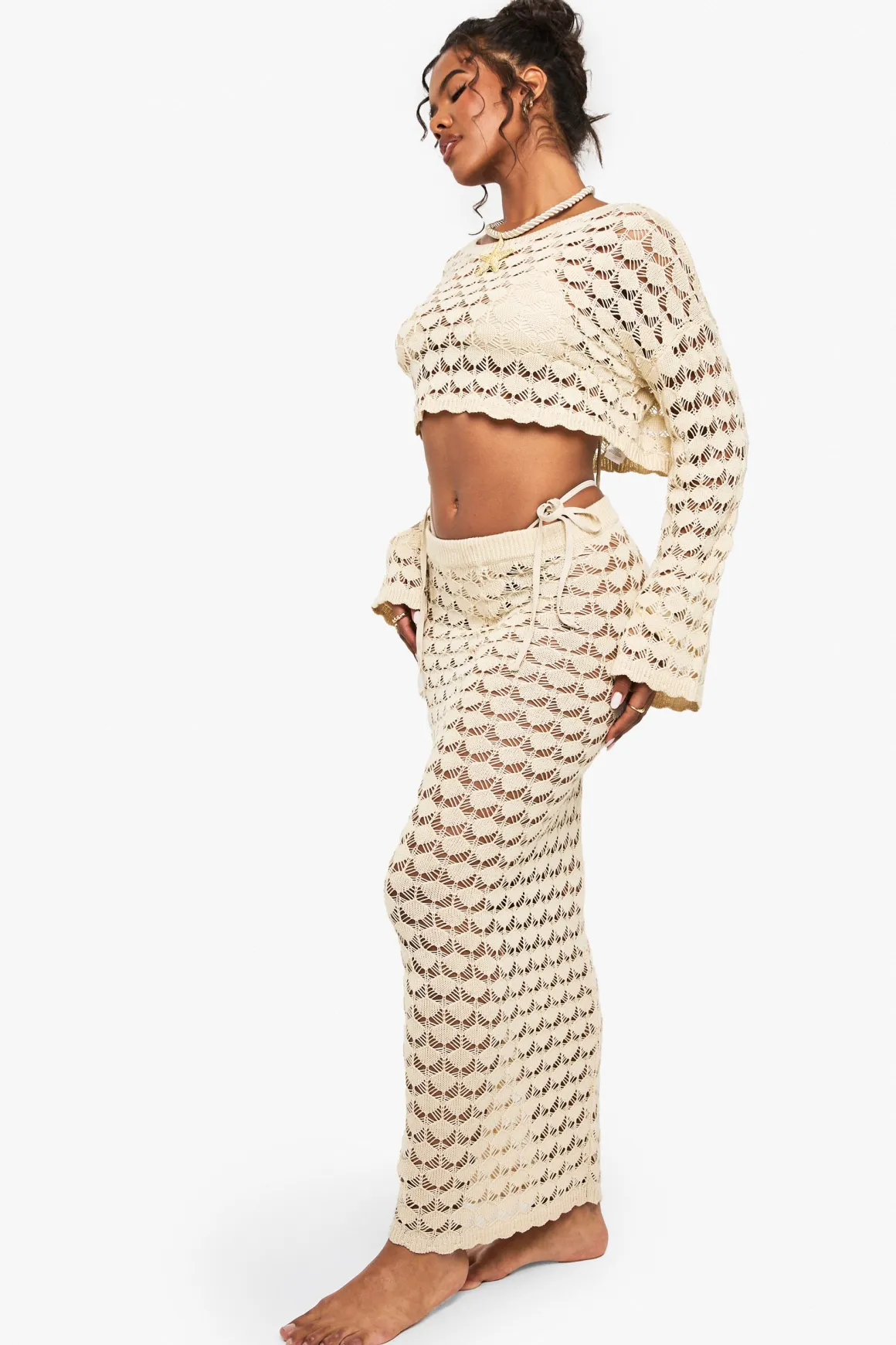 Jupe maxi de plage en crochet