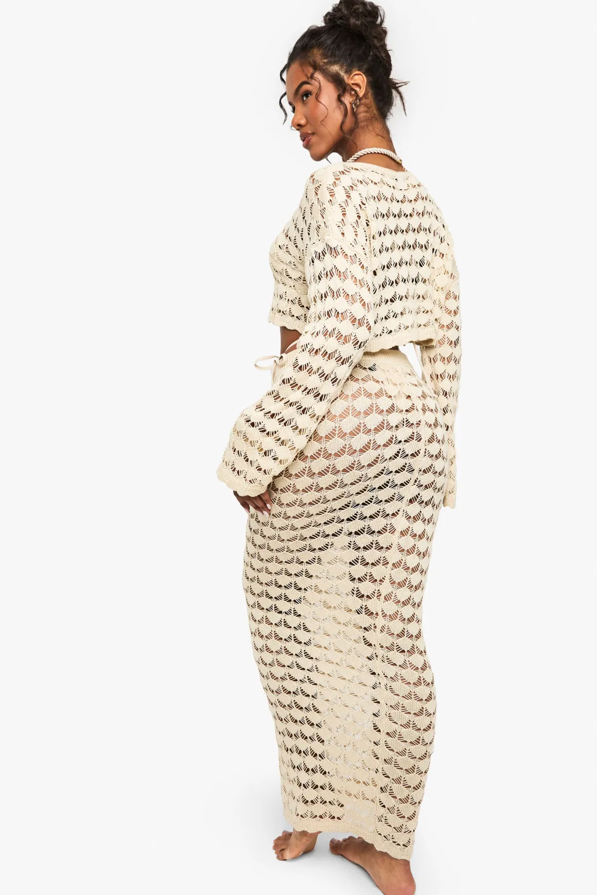 Jupe maxi de plage en crochet