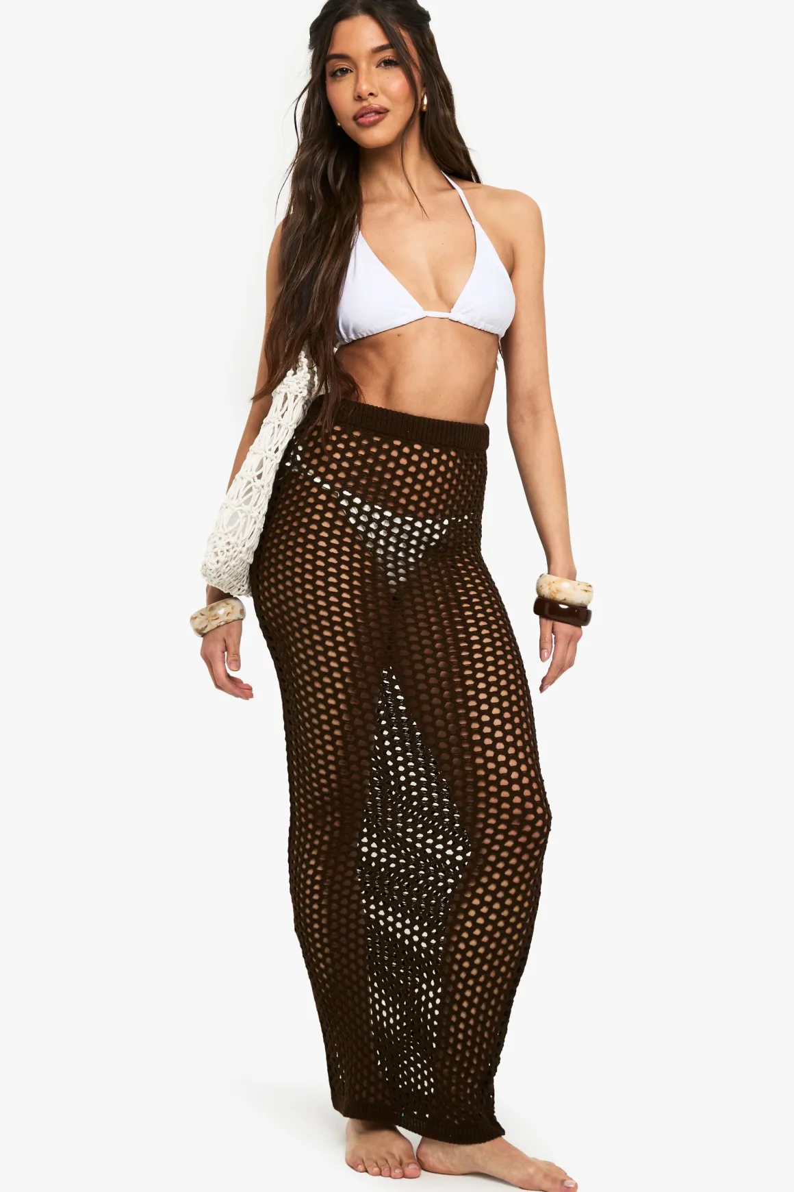 Jupe Maxi de Plage en Crochet Tricoté