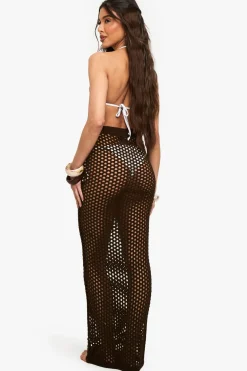 Jupe Maxi de Plage en Crochet Tricoté