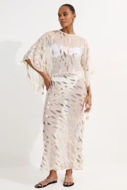 KarenMillen Jupe maxi de plage en fil métallique à nouer à la taille<Femme Tenues De Plage