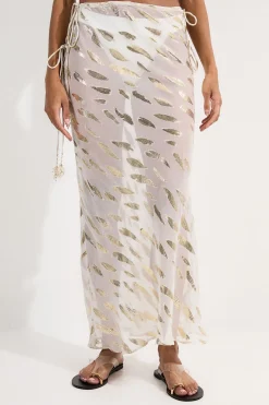 KarenMillen Jupe maxi de plage en fil métallique à nouer à la taille<Femme Tenues De Plage