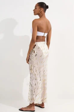 KarenMillen Jupe maxi de plage en fil métallique à nouer à la taille<Femme Tenues De Plage