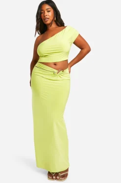 Jupe Maxi Double Slinky avec Détails Découpés