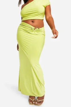 Jupe Maxi Double Slinky avec Détails Découpés