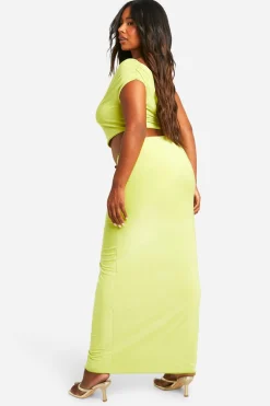 Jupe Maxi Double Slinky avec Détails Découpés