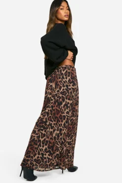 Jupe Maxi en Chiffon Léopard