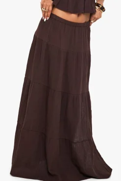 Jupe Maxi en Coton Froissé