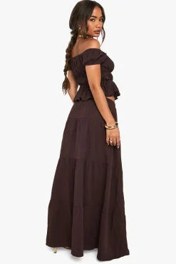 Jupe Maxi en Coton Froissé