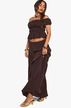 Jupe Maxi en Coton Froissé