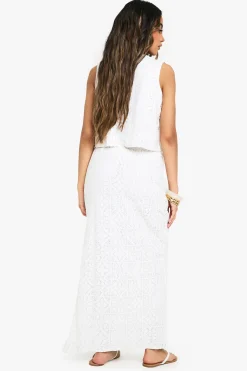 Jupe maxi en crochet à fente latérale