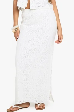Jupe maxi en crochet à fente latérale