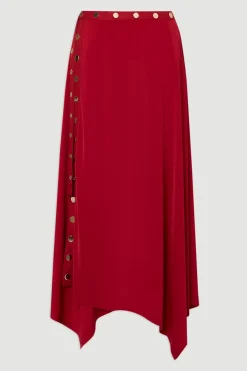 KarenMillen Jupe Maxi en Crêpe Fluide à Ourlet Mouchoir et Détails Œillets<Femme Jupes|Jupes