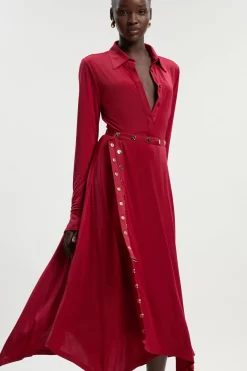 KarenMillen Jupe Maxi en Crêpe Fluide à Ourlet Mouchoir et Détails Œillets<Femme Jupes|Jupes